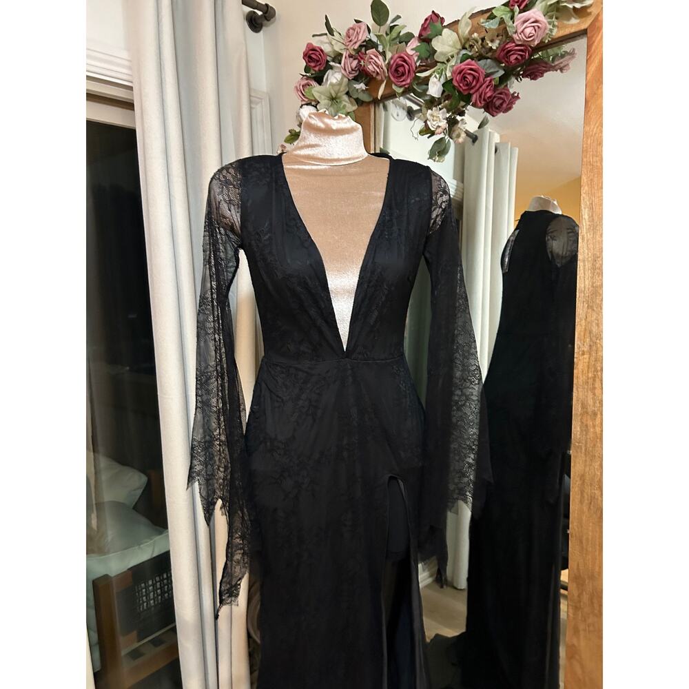NWT Dolls Kill Trickz N Treatz Morticia Morbid Matriarch Lace 
Dress L MSRP $79 - Picture 5 of 8